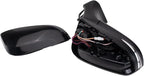 TRQ Power Heated Mirror Set Left & Right Smooth Black with Blind Spot & Puddle Light Compatible with 2021-2024 Toyota Venza T