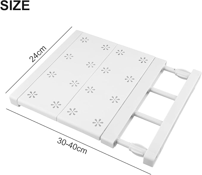 Adjustable Wardrobe Partition Rack – Telescopic Closet Divider Shelf for Organizing Clothes, Shoes & Accessories, Plastic + C