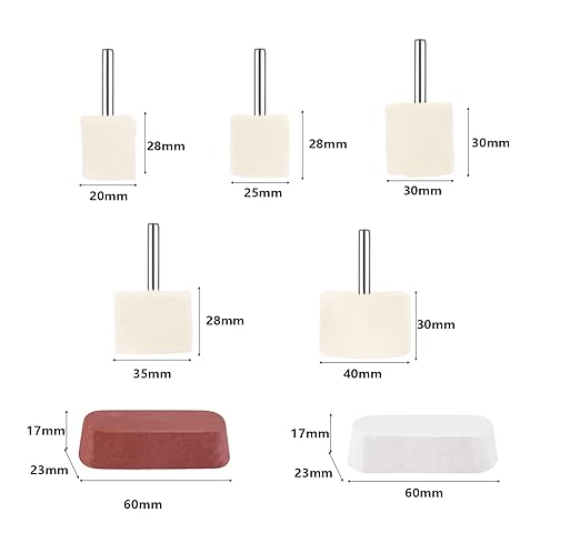 14 Pcs Polishing Wheel Kit for Drill - Buffing Pad Set With 2 Compounds and 5 Felt Wheels for Aluminum, Stainless Steel, Chrome, Metal, Glass, Car Detailing