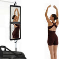 LPHUMEX 33x13 in Portable Mirror Full Length Door Hanging, Black Foldable Shatterproof Full Body Door Mirror for Dancing Bag,