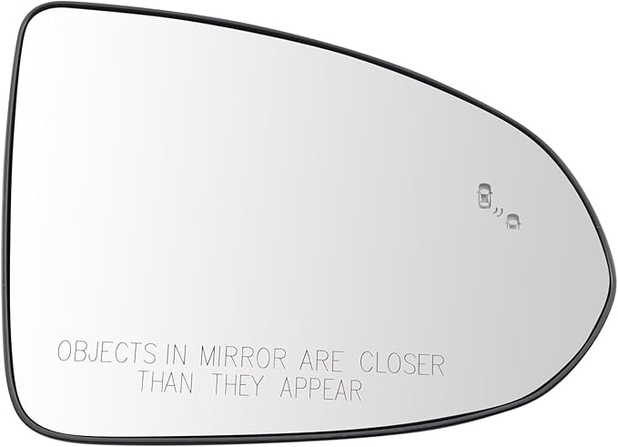 TRQ Right Passenger Side Mirror Glass Heated Blind Spot Indicator Convex Compatible with 2020-2022 Hyundai Sonata HY1325147