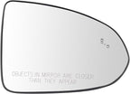 TRQ Right Passenger Side Mirror Glass Heated Blind Spot Indicator Convex Compatible with 2020-2022 Hyundai Sonata HY1325147