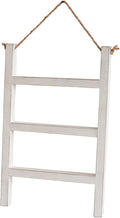Joy Choice 16" Farmhouse Style 3-Tier Blanket Rack - Wall Hanging, Mini Ladder, Towel Rack for Bathroom, Living Room & Kitche