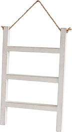 Joy Choice 16" Farmhouse Style 3-Tier Blanket Rack - Wall Hanging, Mini Ladder, Towel Rack for Bathroom, Living Room & Kitche