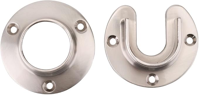 Knape & Vogt Closet Pro HD CD-0010-BN Heavy Duty Closet Pole Sockets, Brushed Nickel