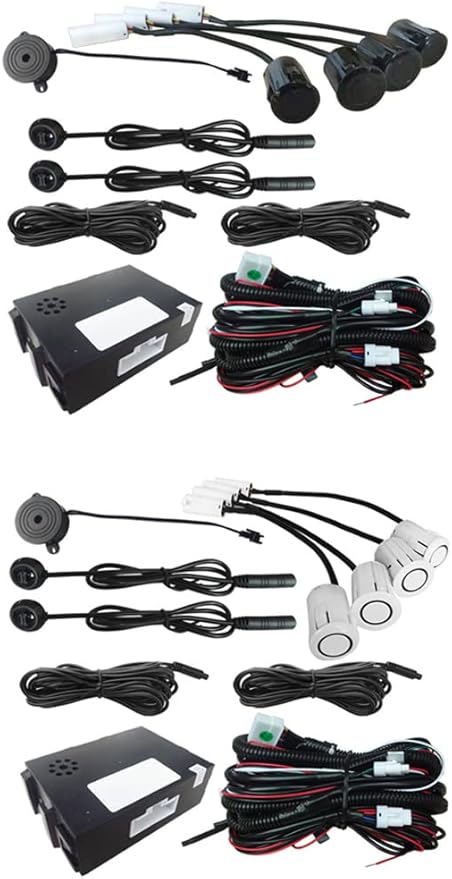 Blind Spot Car Mirror Sensor System Car Blind Area Detection System Lane Change Reminding for Safe Driving w/ 4 Sensors Black