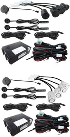 Blind Spot Car Mirror Sensor System Car Blind Area Detection System Lane Change Reminding for Safe Driving w/ 4 Sensors White