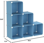 C&AHOME Cube Storage Organizer, 6-Cube Shelves Units, Closet Cabinet, DIY Plastic Modular Book Shelf, Ideal for Bedroom, Livi