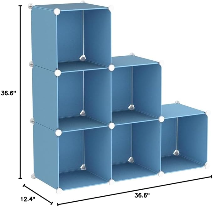 C&AHOME Cube Storage Organizer, 6-Cube Shelves Units, Closet Cabinet, DIY Plastic Modular Book Shelf, Ideal for Bedroom, Livi