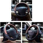 Valleycomfy Microfiber Leather Steering Wheel Cover Large-Size for F150 F250 F350 Ram 4Runner Tacoma Tundra Range Rover Model