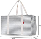 LHZK Standing Extra Large Utility Tote Bag with Metal Wire Frame and the Sides Rinforced, Extra Large Tote Bag with Handle,