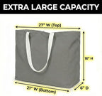 Extra Large Canvas Tote Bag - Big Reusable Grocery Shopping Heavy Duty Foldable