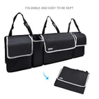 Backseat Trunk Organizer for SUV & Car - Hanging Organizer Foldable Cargo Storage Bag with 4 Pockets Adjustable Strap Durable