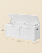 VASAGLE Storage Chest, Storage Bench with 2 Safety Hinges, Farmhouse Style, 15.7 x 47.2 x 18.1 Inches, for Entryway, Bedroom,