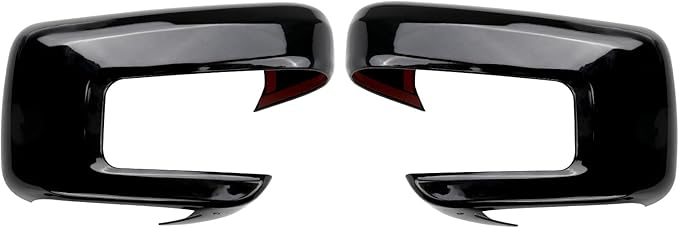 Glossy Black Side Rearview Mirror Covers Caps Decoration Compatible with 2021-2025 Ford F150, With Turn Signal Model (Black-with Cut-Out)