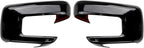 Glossy Black Side Rearview Mirror Covers Caps Decoration Compatible with 2021-2025 Ford F150, With Turn Signal Model (Black-with Cut-Out)