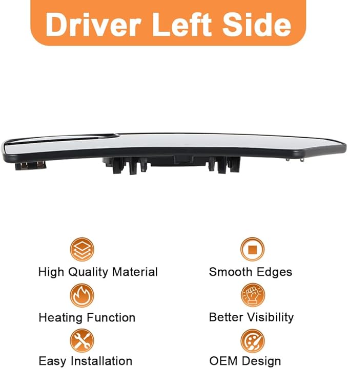 Senzeal Driver Side Heated Mirror Glass Replacement for Ford Expedition 2012-2017 Lincoln Navigator 2012-2014 Blind Spot Mirror Glass CL1Z17K707C (Left Side)