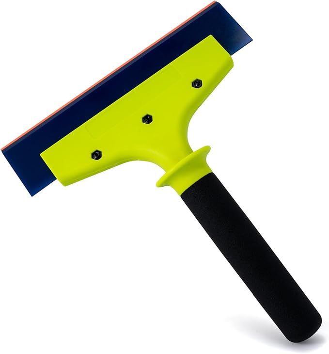 NEWISHTOOL 2 Pack Rubber Squeegee with Nylon Handle for Water Removal, Glass Cleaning, PPF Installing and Window Film Application (8-Inch Blade with Long Handle)