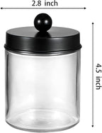Amolliar 4 Pack Apothecary Jars Bathroom Vanity Storage Organizer Set -Countertop Canister with Stainless Steel Lids &Cute St