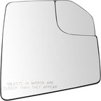 TRQ Right Passenger Side Mirror Glass Convex Snap On Clear Compatible with 2015-2020 Ford F-150 FO1325139