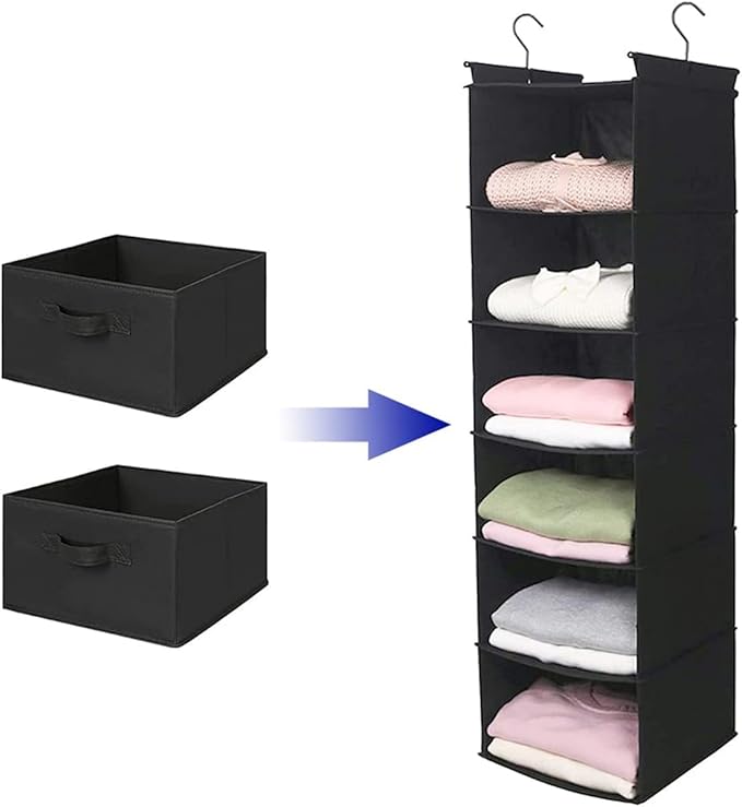 MAX Houser Hanging Shelf Closet Storage Organizer Removable Drawers ，Hanging Storage Organizer Hanging Sweater 2 Sock Underwe