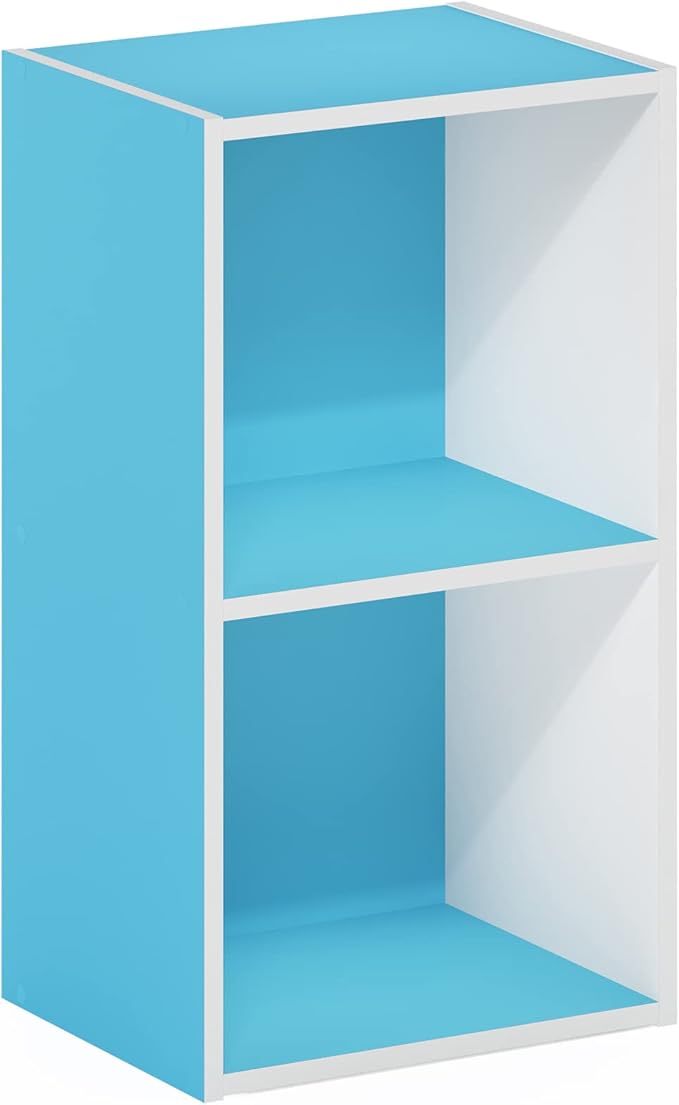 Furinno PASIR Book Shelf, 2-Tier Modern Bookshelf, Open Shelves Bookcase 9 x 12 x 21, Easy Assembly, for Living Room, Bedroom