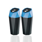 Car Trash Can with Lid，Mini Diamond Design Automatic Portable Trash Can，Used in Car Home, Office, Kitchen, Bedroom (2, Blue)