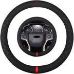 Suede Steering Wheel Cover,Compatible with Chevrolet Chevy Suburban Tahoe Suede Leather Sport Non-Slip Wheel Cover Car Interior Accessories 15.5 16 inch for Man and Women