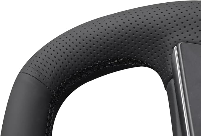 MEWANT Hand Stitched Tesla Model S Yoke Steering Wheel Cover Wrap for Tesla Model S 2021-2023 / Model X 2021-2023 Tesla Yoke Steering Wheel Accessories