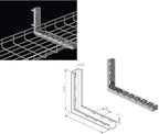 Kable Kontrol L Type Bracket – 8” Width - Wire Mesh Tray Cable Management Rack Cords Organizer Cable Basket, Zinc Plated Stee
