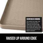 GORILLA GRIP Waterproof Silicone Under Sink Mat with Raised Lip for Kitchen and Bathroom, 34 x 22 in, Cabinet Shelf Liner Sta