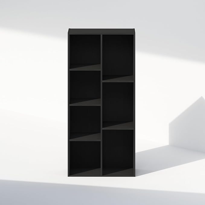 Furinno Reed Closet Organizers and Storage, 7-Cube Closet Organizer, Open Shelf Closet Storage, for Wardrobe, Bedroom, Living