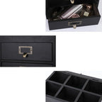 Wooden Storage Box Wooden Desk Organizer with 2 Drawers and 6 Grids Apothecary Drawers Small Wooden Drawers Small Craft Stora