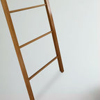 Solid Wood Decorative Ladder - Leaning Blanket Rack for Home Decor Cherry