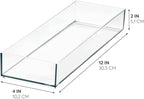 iDesign Plastic Makeup Drawer Organizer Tray - Vanity Organizer or Desk Drawer Organizer - Clear/Matte White