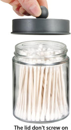 Amolliar 4 Pack Apothecary Jars Bathroom Vanity Storage Organizer Set -Countertop Canister with Stainless Steel Lids &Cute St