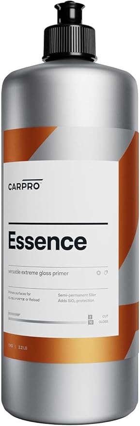 CARPRO Essence: Extreme Gloss Primer - SiO2 Protection, Nano-Tech Quartz, Remove Swirls & Build Clear Coat Thicker, Primes Surface for CQUARTZ or Reload, High Gloss Durable Resins - Liter (34oz)