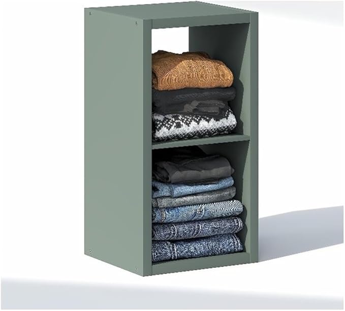 Furinno Cubic Closet Organizers and Storage, 2-Cube Closet Organizer, Open Shelf Closet Storage, Extra Thick Frame for Wardro