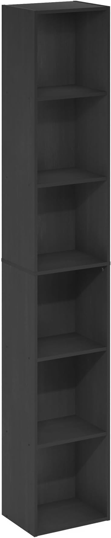 Furinno LUDER Book Shelf, 6-Tier Tall Modern Bookshelf, Bookcase with Open Shelves, 9.3 x 12 x 71, for Living Room, Bedroom, 