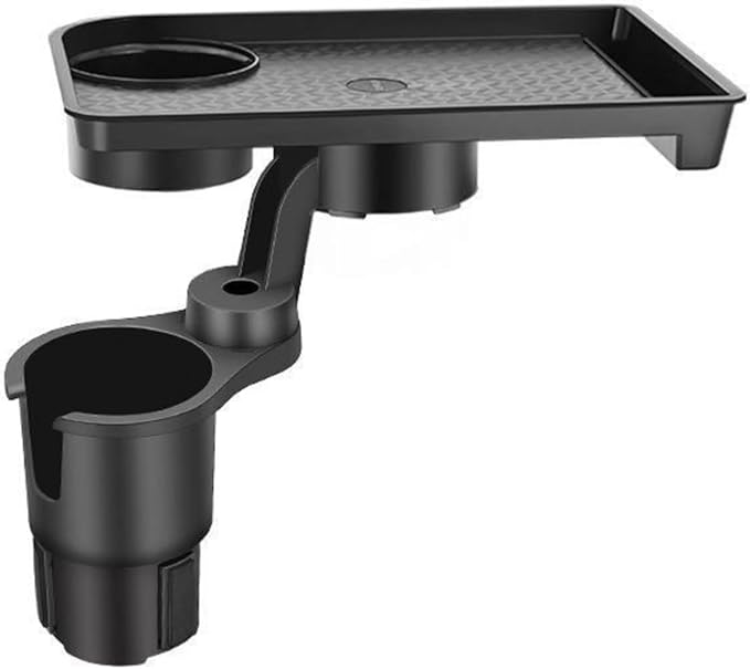 Vehicle-Mounted Multifunctional Water Cup Holder Tray Black Adjustable Cup Holder Dining Plate Expandable Bracket Storage Spa