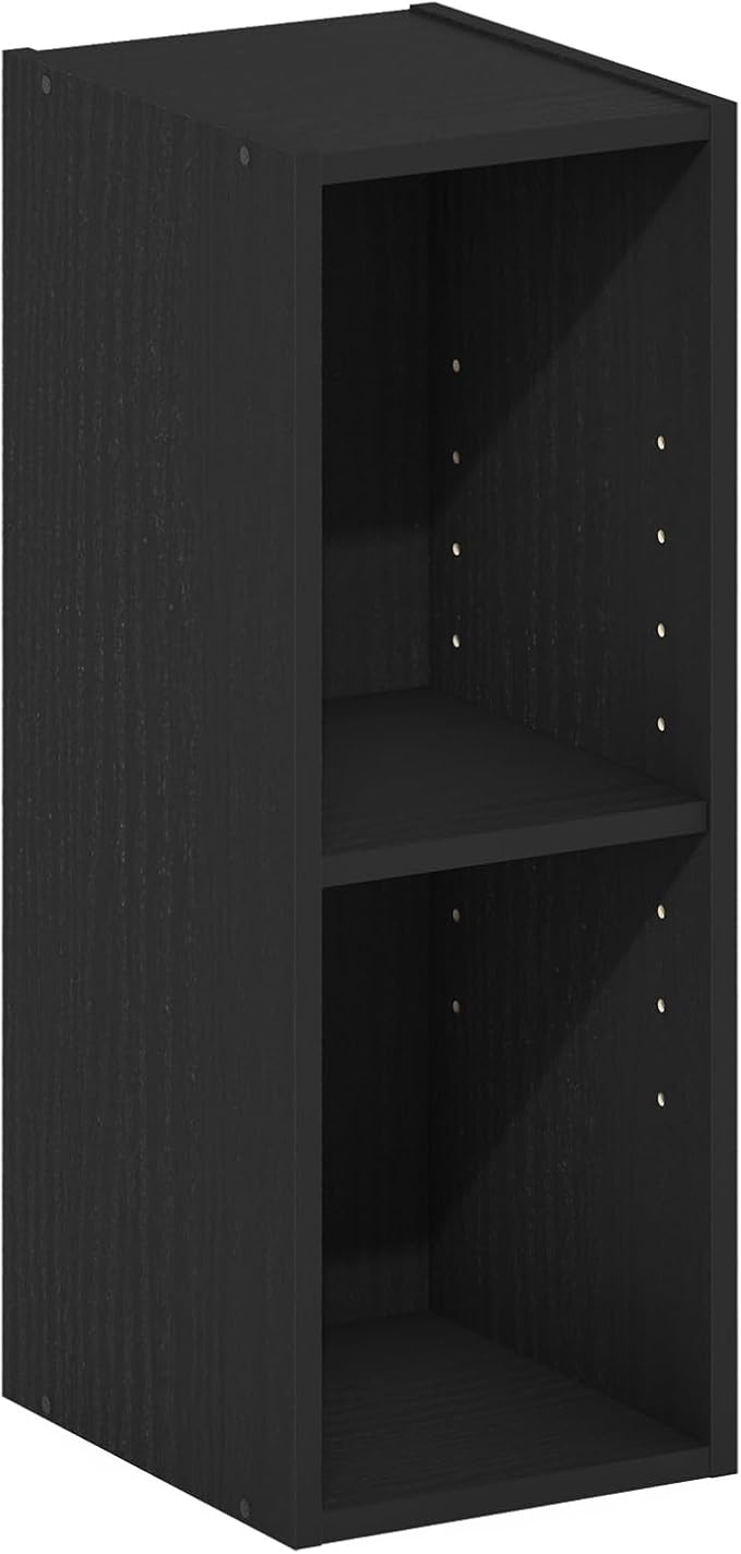 Furinno Fulda Book Shelf, 2-Tier Narrow Bookshelf, Bookcase with 8-in Width Storage Shelf, 9.3 x 7.9 x 21.2, for Living Room,