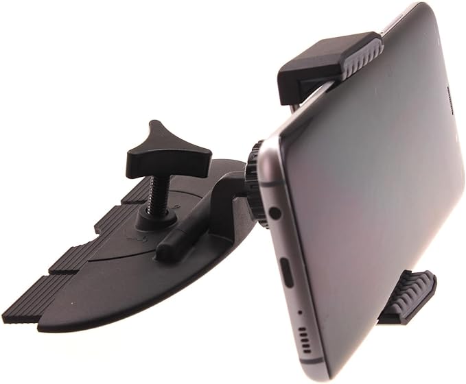 Car Mount CD Slot Holder Compatible with LG Stylo 6/V60 ThinQ 5G, Cradle Swivel Dock Strong Grip CD Player Slot