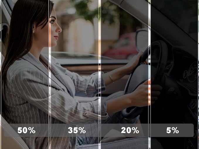 Rvinyl Window Tint Kit Compatible with Nissan Frontier 2022-2024 (4 Door Crew Cab) - Windshield Strip Visor - 50%