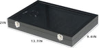 Coward Ring Organizer Jewelry Box, Black Velvet 100 Slots Ring Display Tray Case with Transparent Glass Lid for Home Use or S