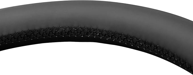 MEWANT Hand Stitch Black Hexagon Embossed Faux Leather Steering Wheel Cover for Ford F150 F250 F350 Expedition 2018-2021