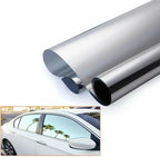 One Way Uncut Roll Window Tint Film Mirror Privacy UV Reflective Car Home Office Glass Scratch Resistant Film,for Privacy and Heat Reduction (Silver, 20" Inches x 20'Feet)