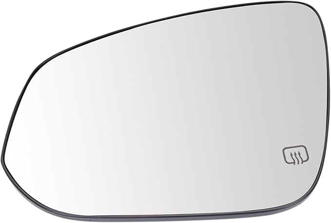 TRQ Driver Side Mirror Glass Heated with Backing Plate For Factory Equipped Mirrors Compatible with 2014-2019 Toyota Highland