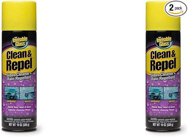 Invisible Glass 91184 19-Ounce Premium Glass Cleaner with Rain Repellent for Exterior Automotive Glass and Windshields to Shi