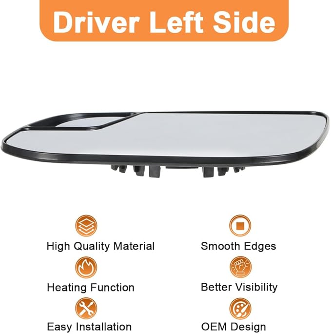 Senzeal Driver Side Heated Mirror with Blind Spot Mirror for Chevrolet Chevy Colorado GMC Canyon 2015-2022 Rearview Mirrors Glass Replaces 23191160 (Left Side)