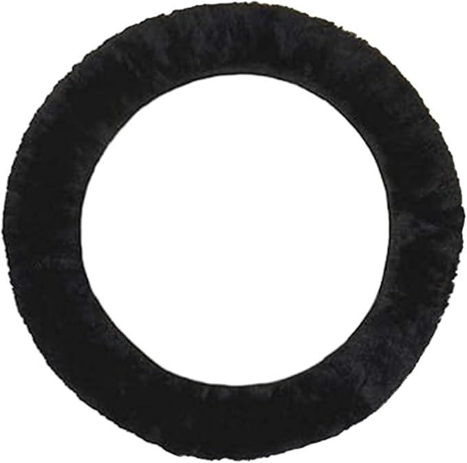 AEGIS Cover Sheepskin Steering Wheel Cover Premium Luxury AUS Genuine Merino Wool All-Season Non-Slip for Cars Fits 14.5-15.5" Wheels (Black)